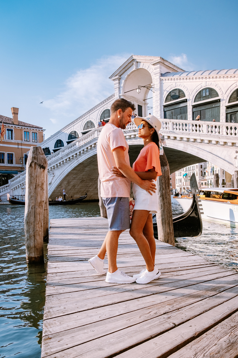 Couple on a City Trip to Venice Italy